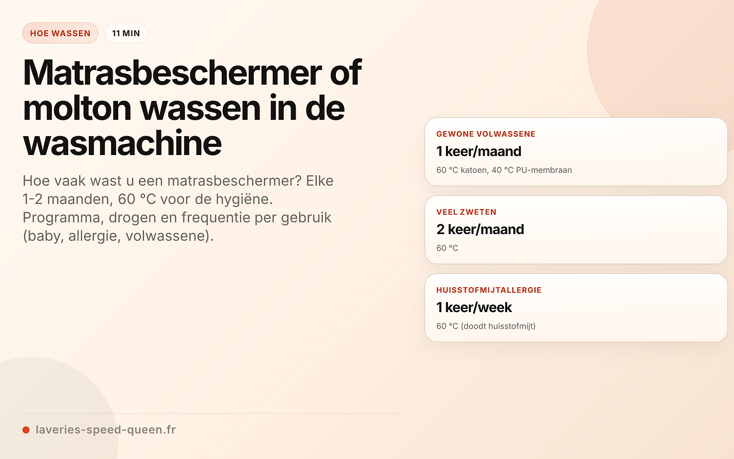 Frequentie en temperatuur per gebruik