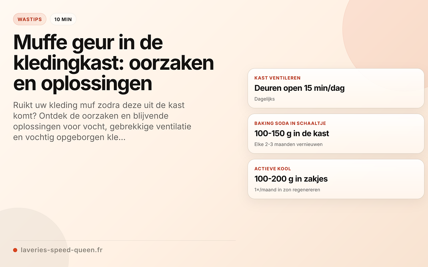 De muffe geur uit de kledingkast verwijderen