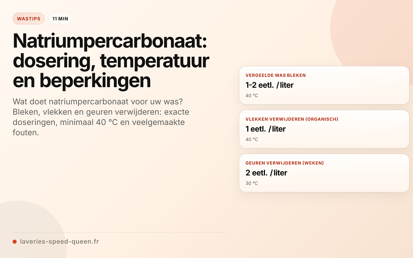 Natriumpercarbonaat: gebruik, dosering en beperkingen