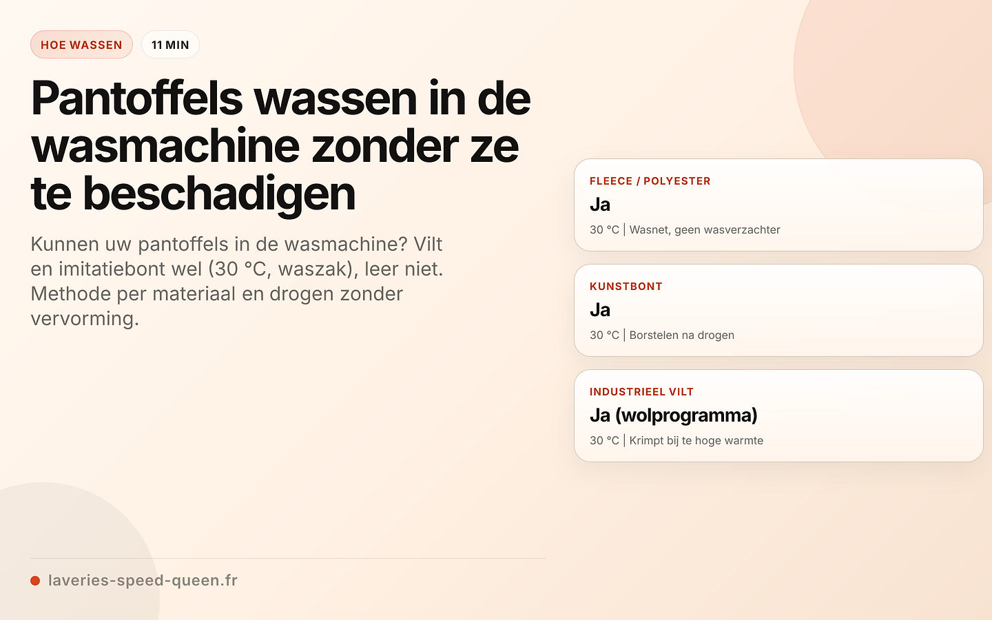 Wasbaarheid per type pantoffel