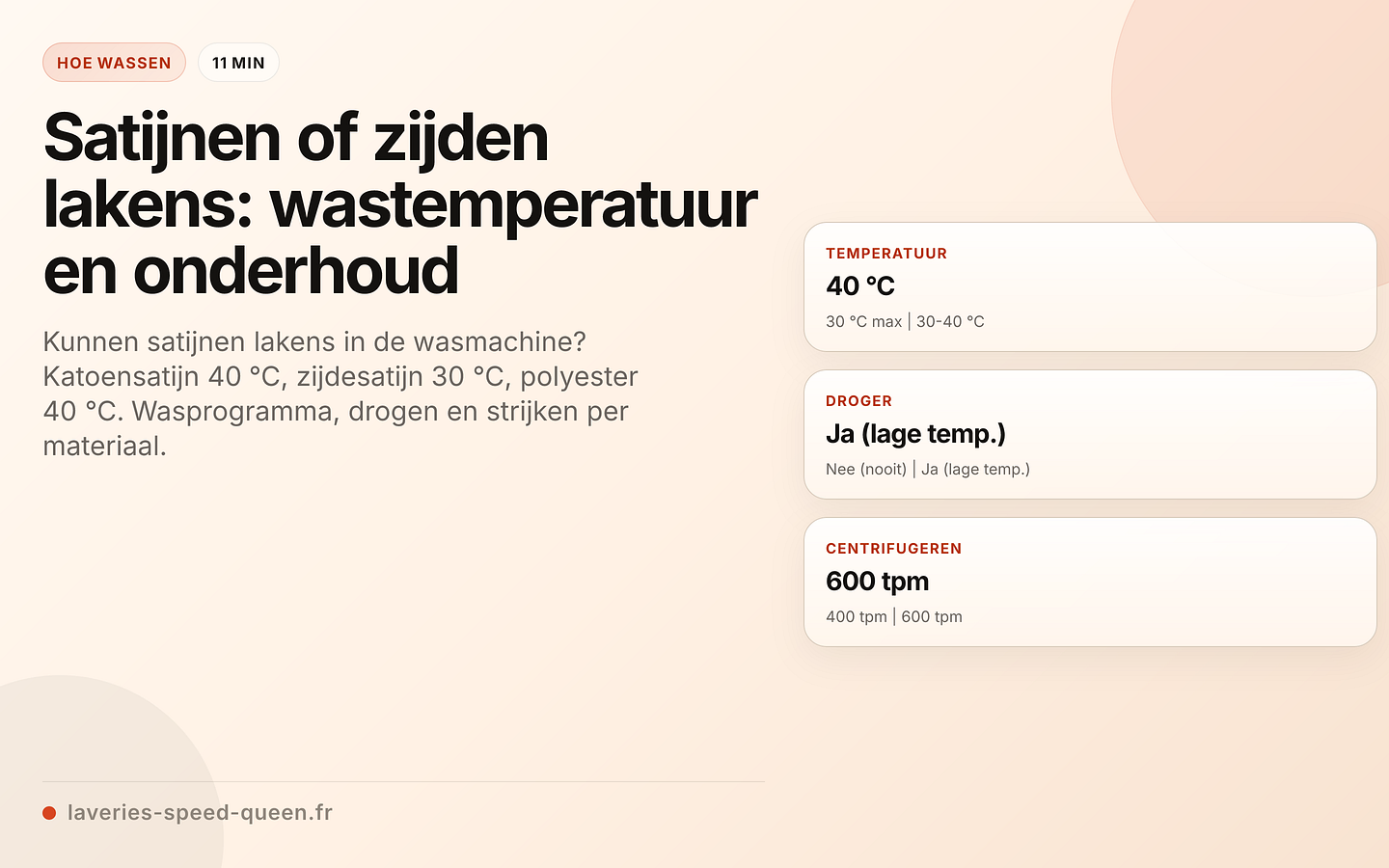Satijnen lakens wassen per vezelsoort