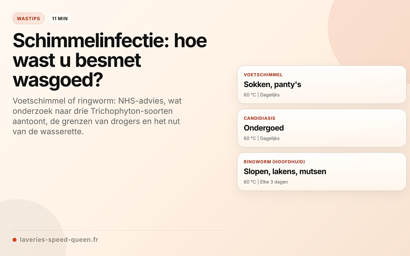 Wasgoed wassen bij een schimmelinfectie: bewijs en voorzorgsmaatregelen