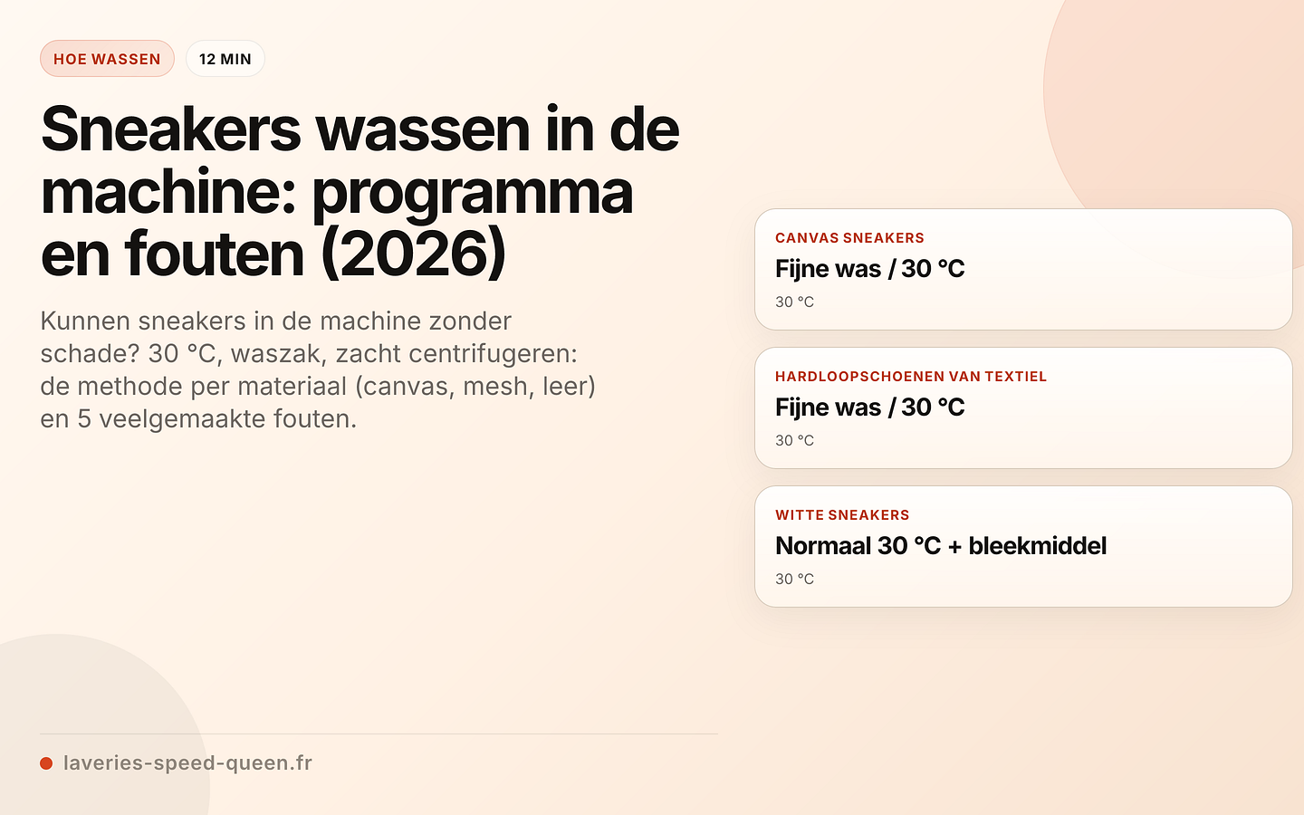 Sneakers wassen in de machine: programma en fouten (2026)