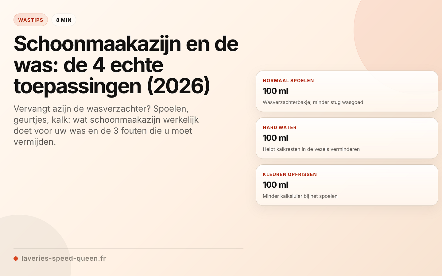 Schoonmaakazijn: toepassingen voor de was