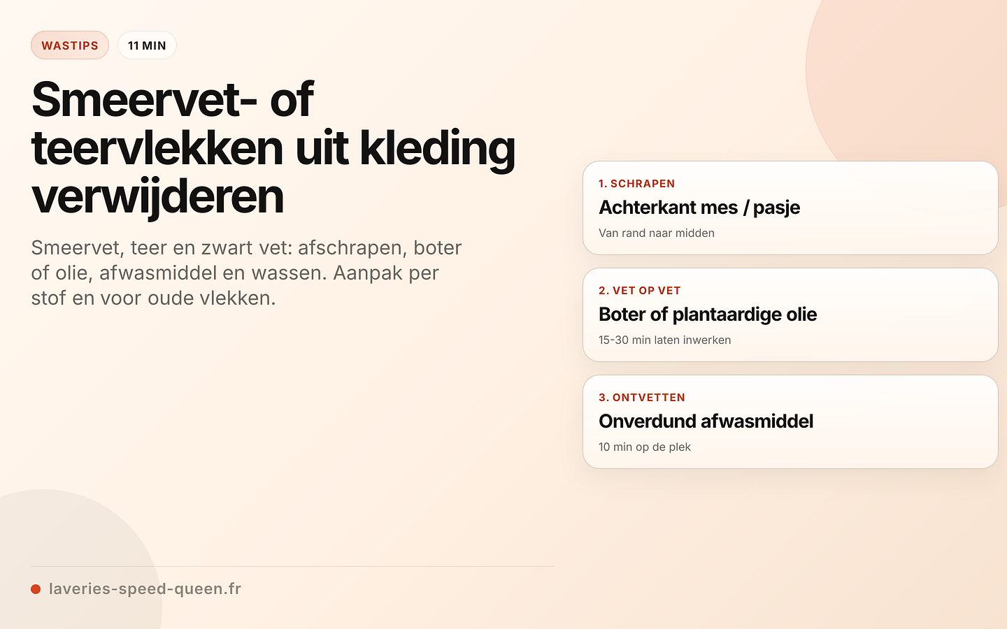 Stappenplan voor het verwijderen van smeervet en teer