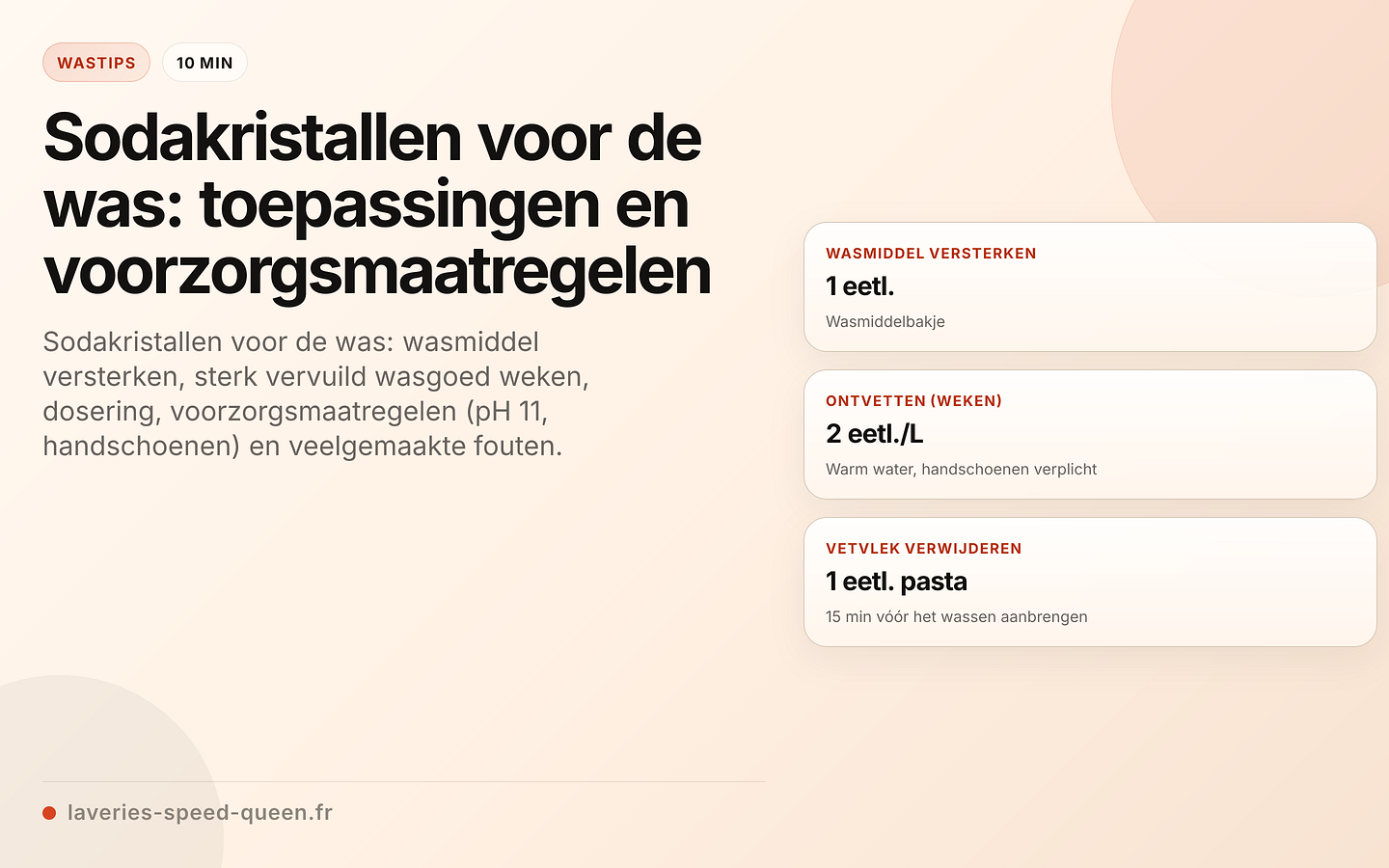 Sodakristallen: dosering voor de was