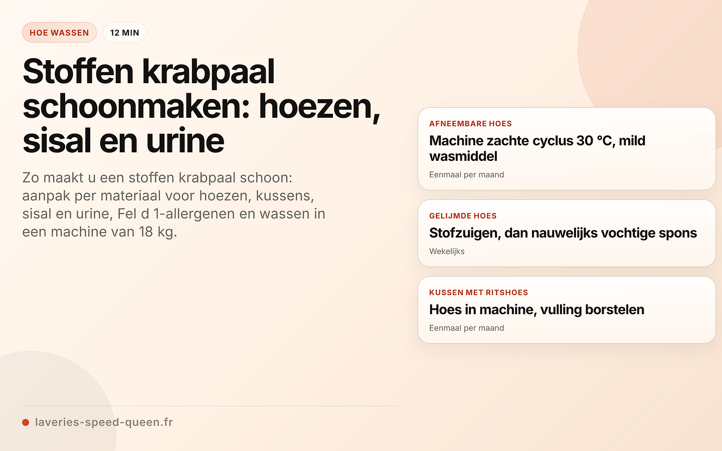 Stoffen krabpaal met afneembare hoezen die klaar zijn om te wassen