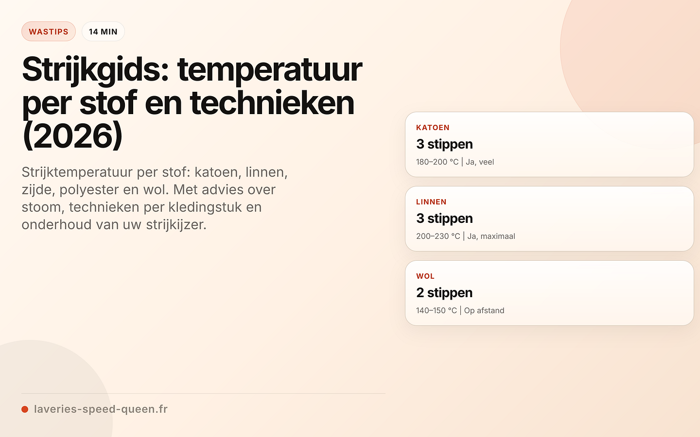 Strijktemperatuur per stof