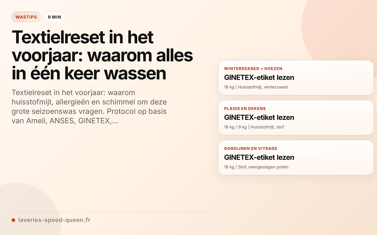 Textielreset in het voorjaar: dekbed, gordijnen, plaids en donsjas vóór de seizoenswas