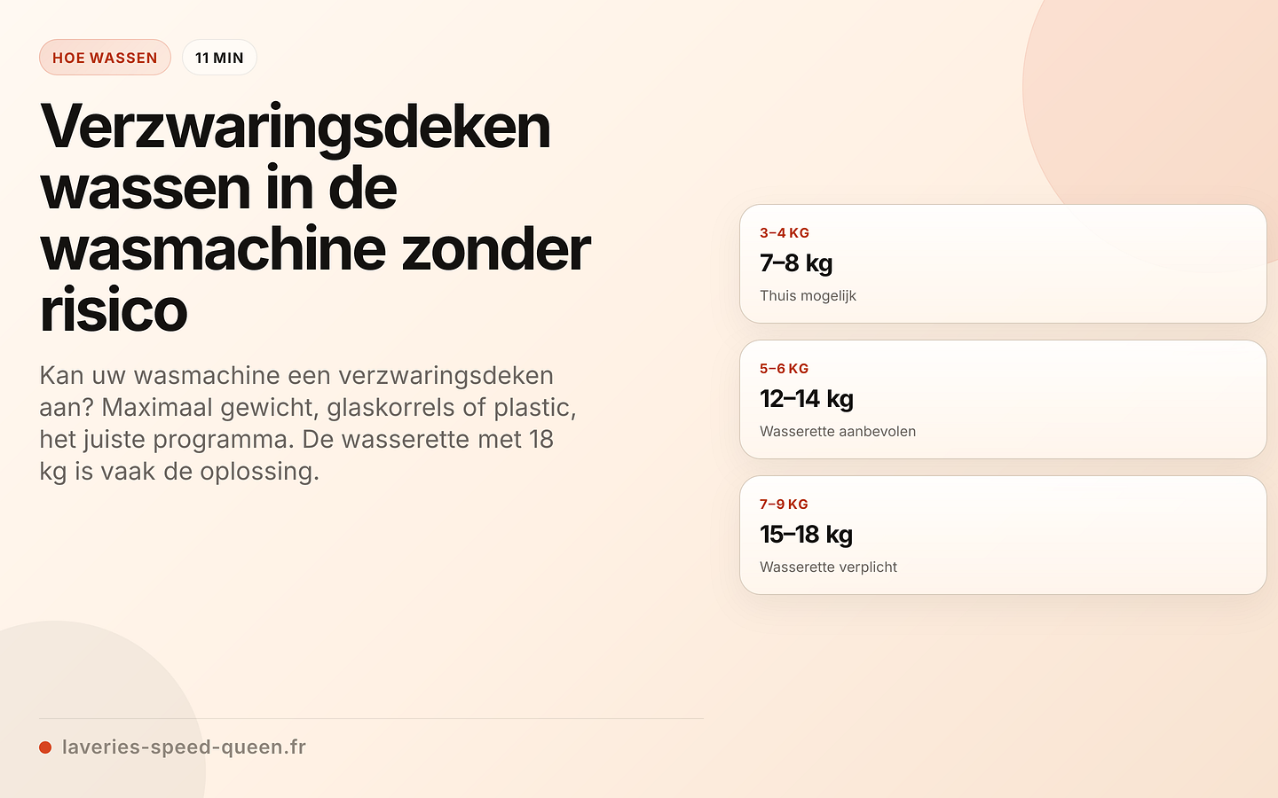 Verzwaringsdeken: gewicht versus capaciteit van de wasmachine