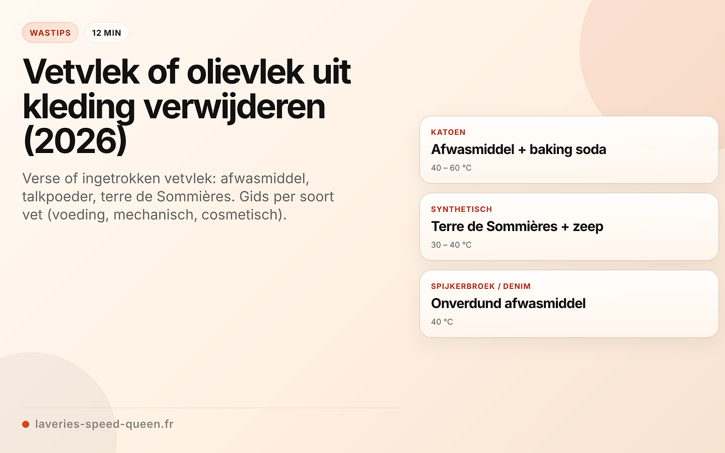 Vet verwijderen per soort stof