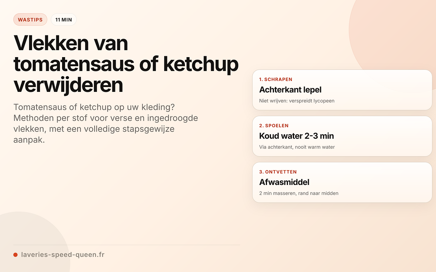 Stappenplan voor het verwijderen van tomatensaus- en ketchupvlekken