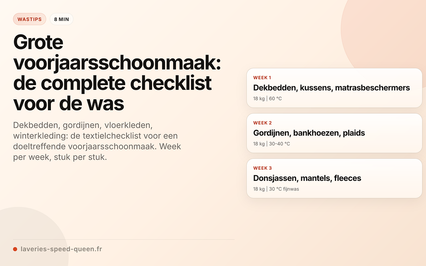 Planning voor de voorjaarsschoonmaak van textiel