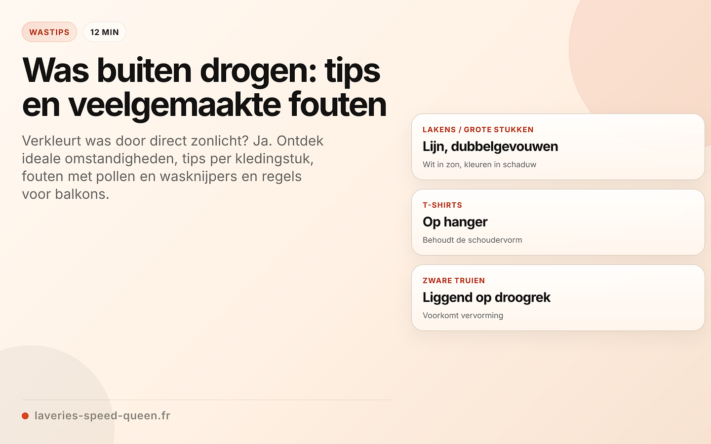 Buiten drogen: de beste aanpak per soort wasgoed