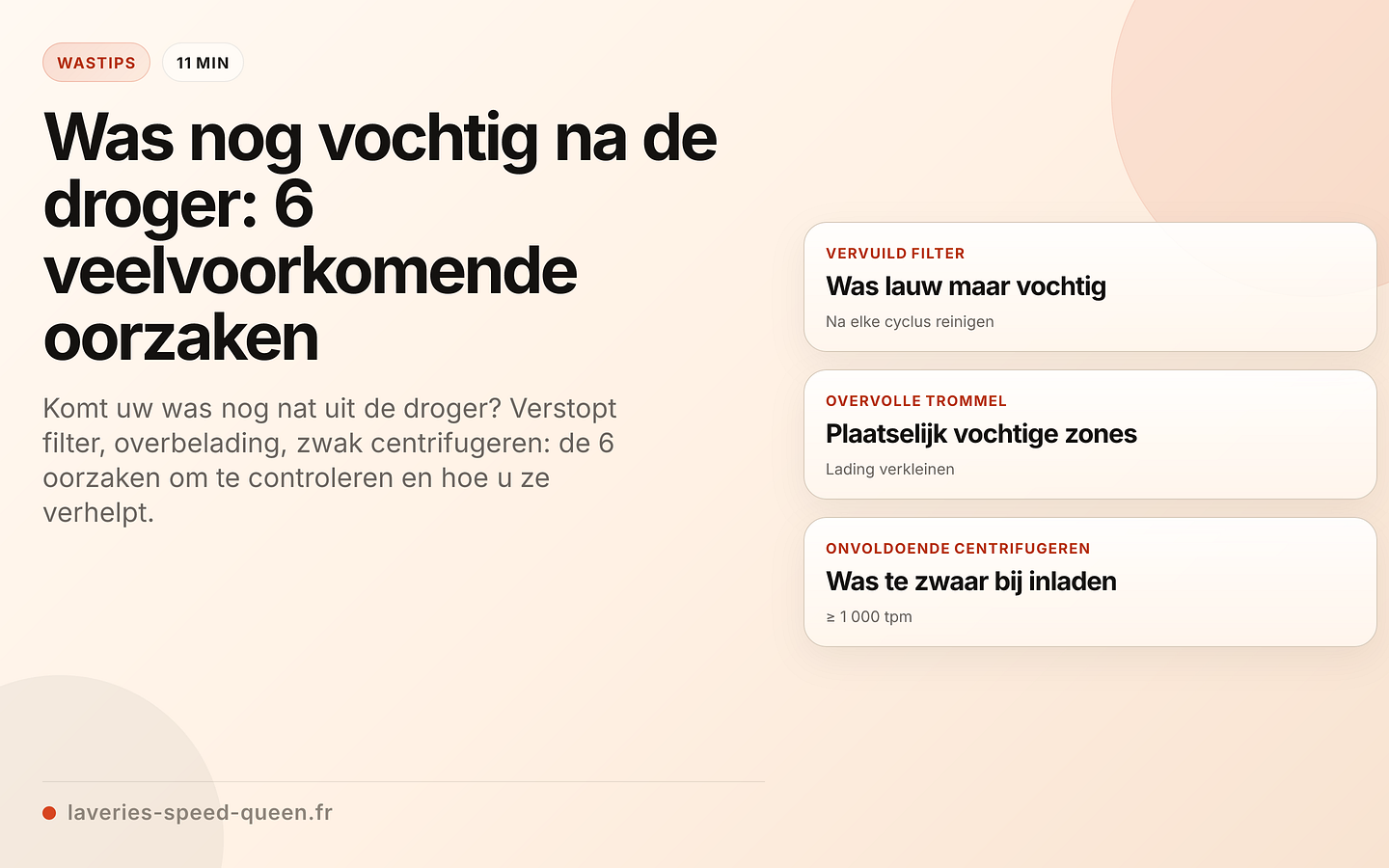 6 oorzaken van was die nog vochtig is na de droger