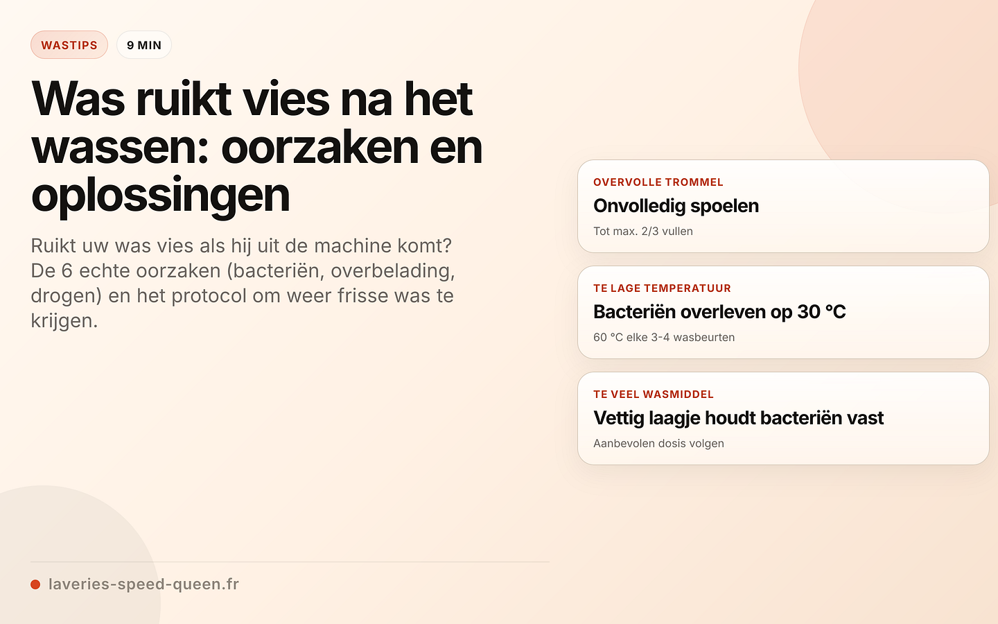 Oorzaken van vieze geuren in de was