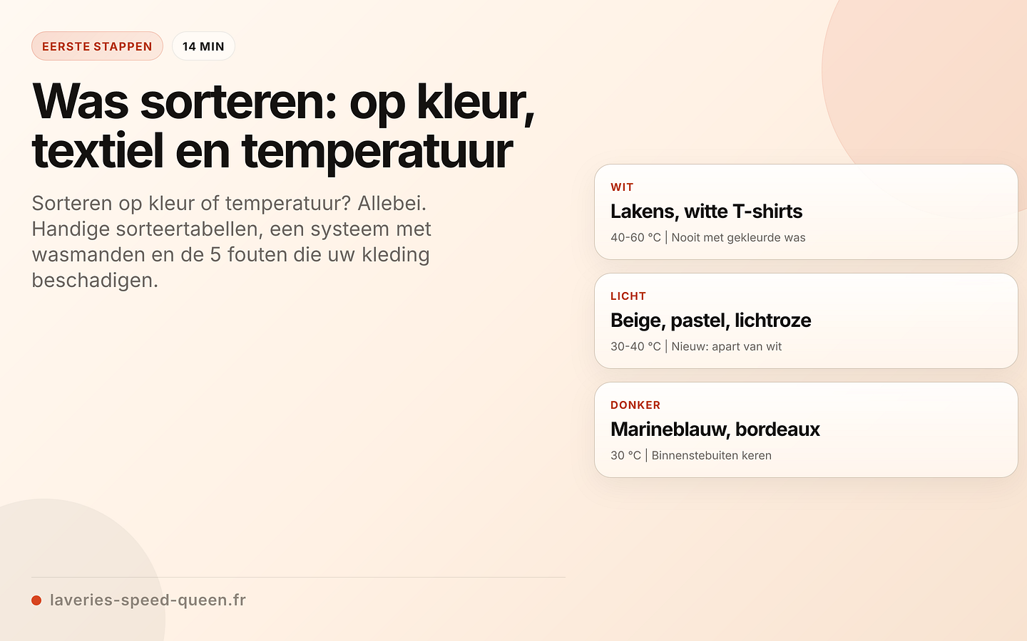 Was sorteren: groepen op kleur en temperatuur