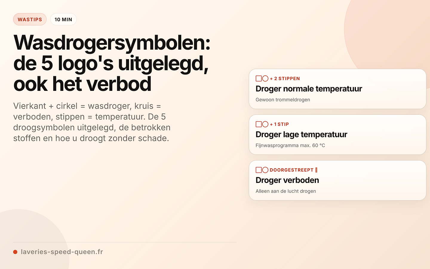 Droogsymbolen: beknopte gids