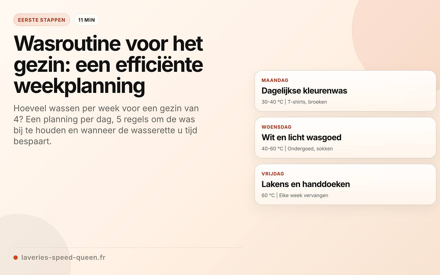 Weekplanning voor de was (gezin van 4)