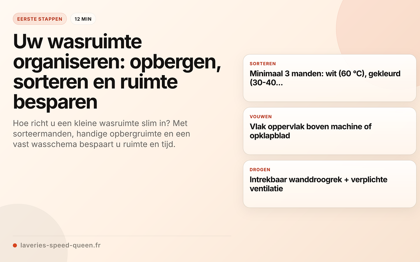 Inrichting van de wasruimte