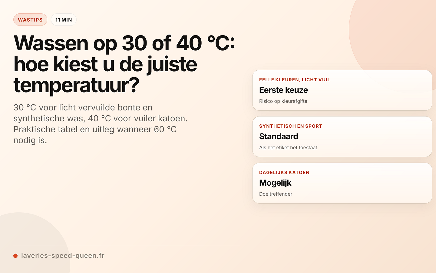 30 °C of 40 °C: wat kiest u?