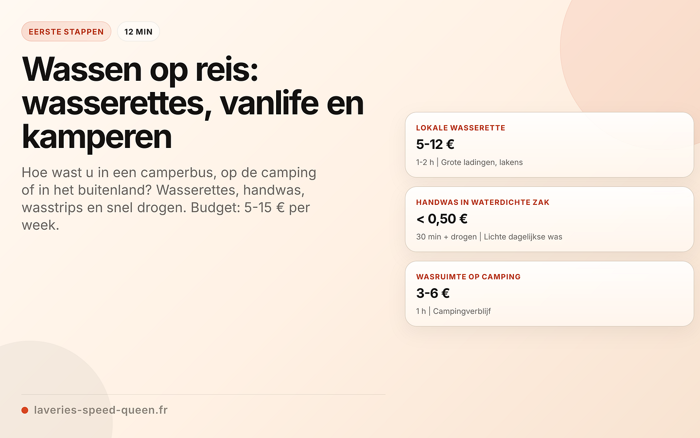 Manieren om op reis te wassen, per situatie