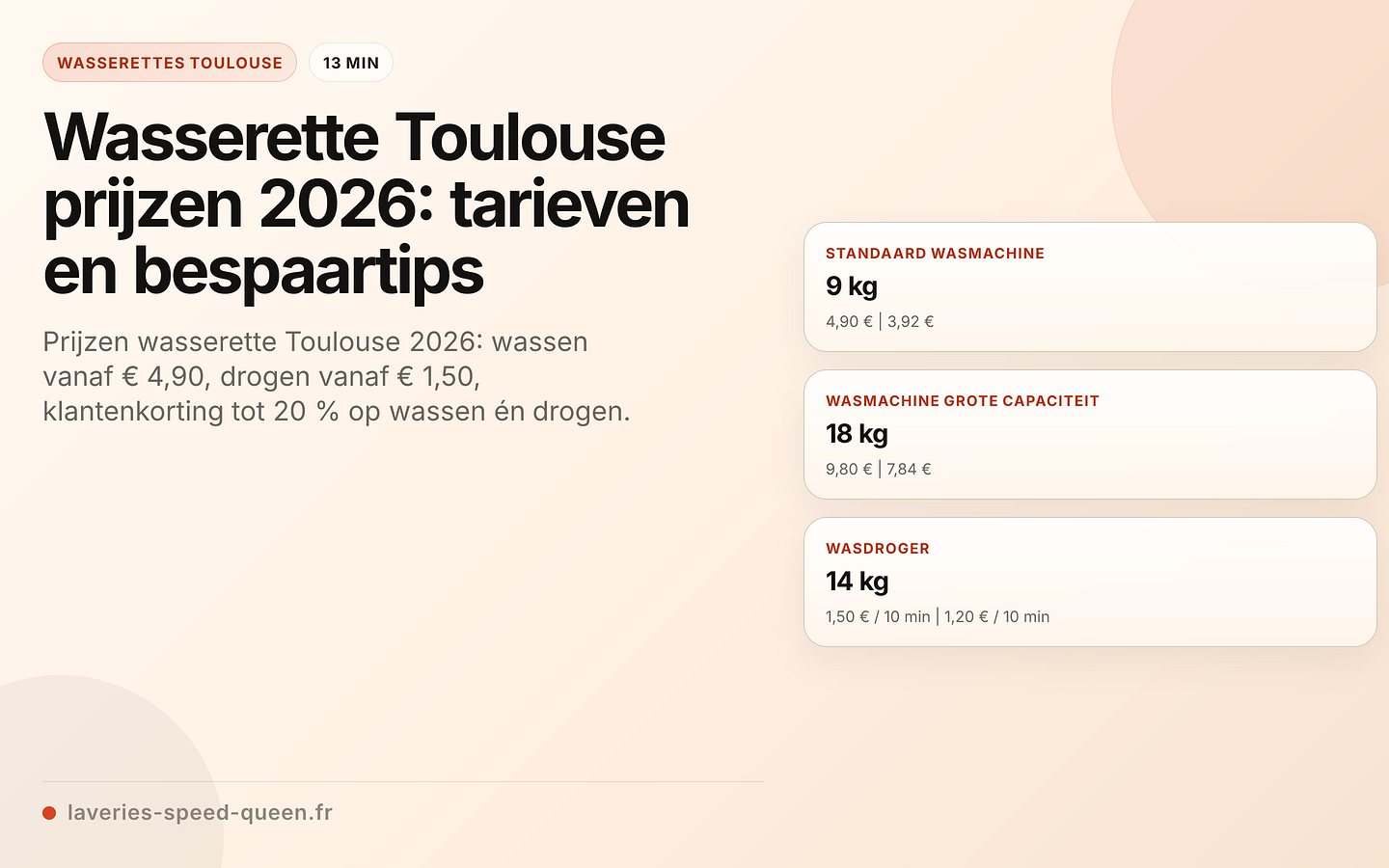 Tarieven van wasserettes in Toulouse in 2026