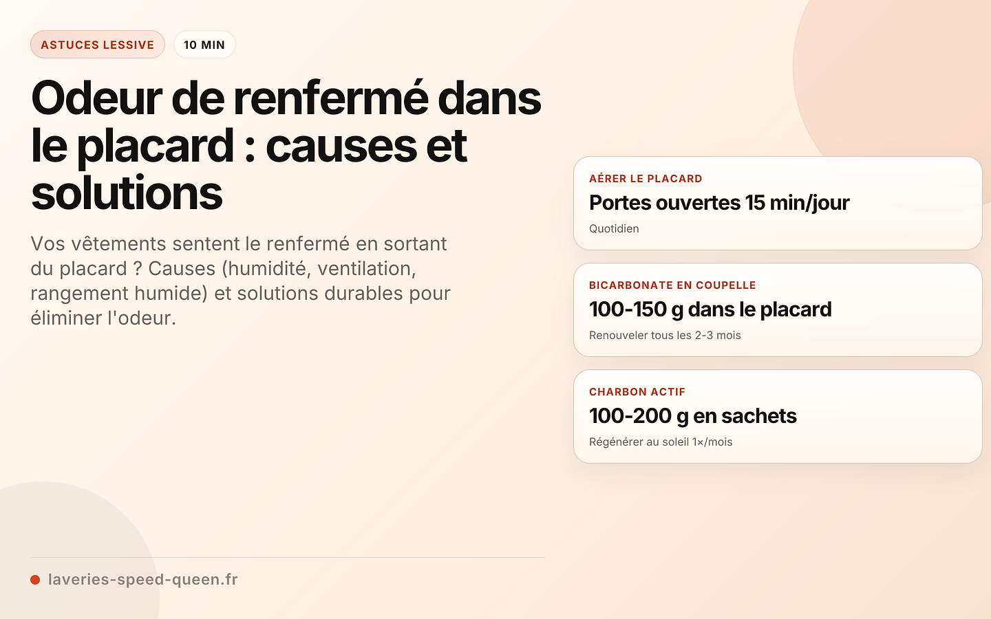 Odeur de renfermé dans le placard : causes et solutions