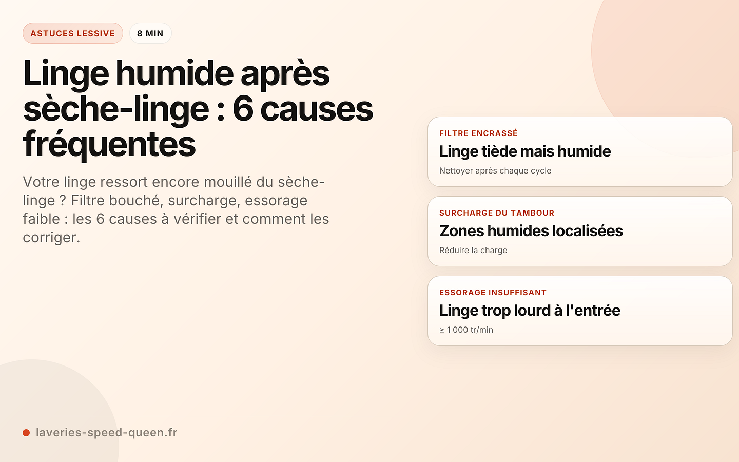 Linge humide après sèche-linge : 6 causes fréquentes