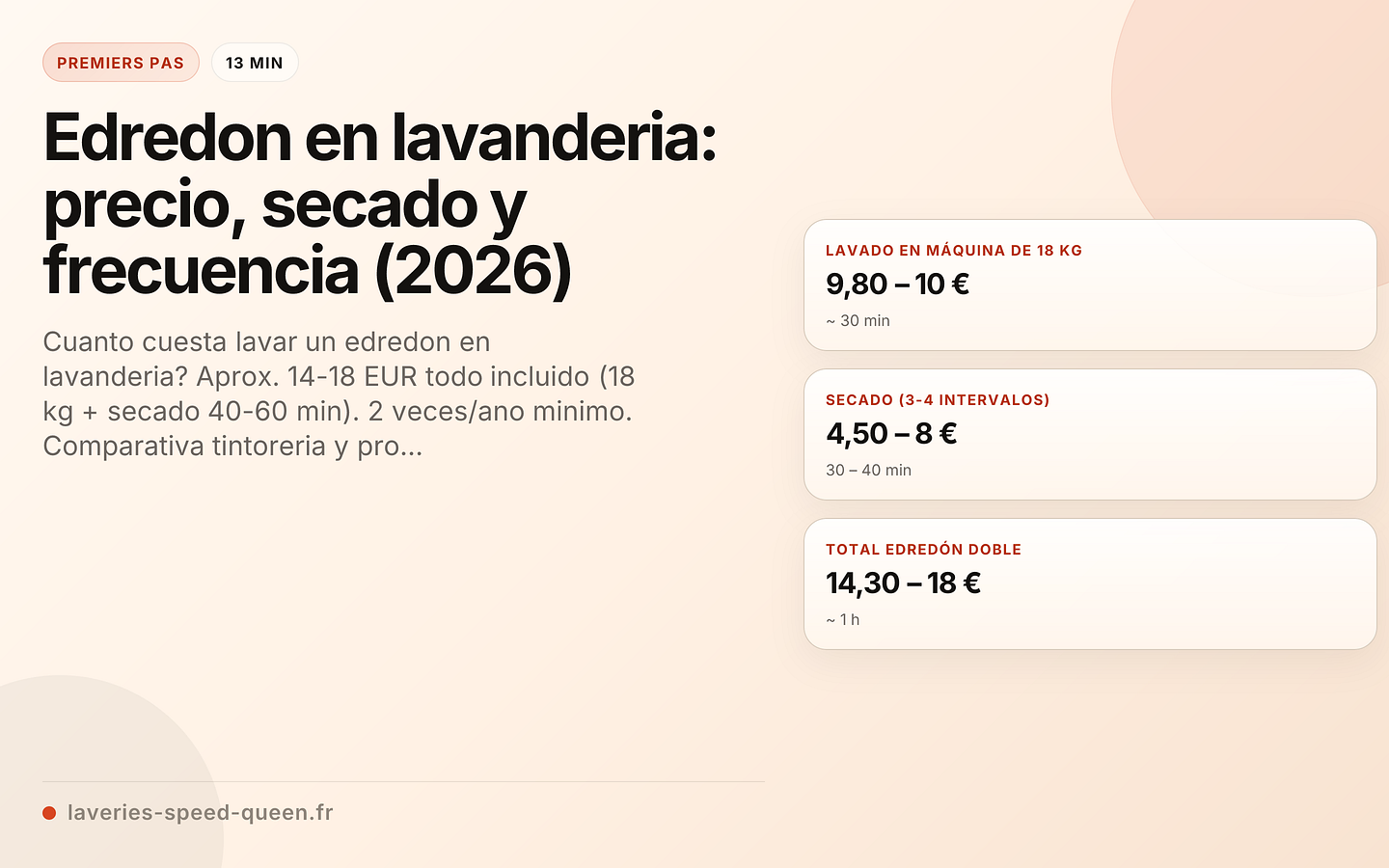 Edredon en lavanderia: precio, secado y frecuencia (2026)