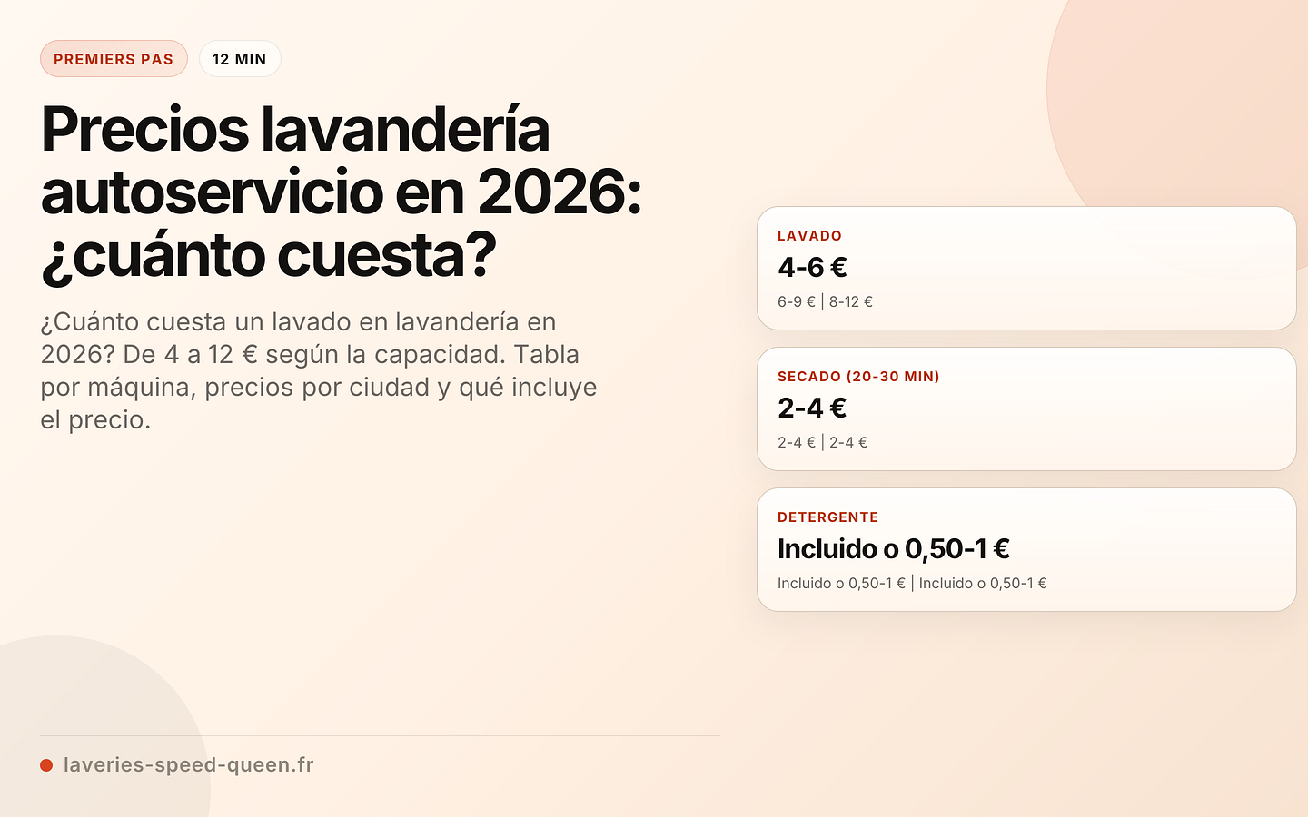 Precios lavandería autoservicio en 2026: ¿cuánto cuesta?