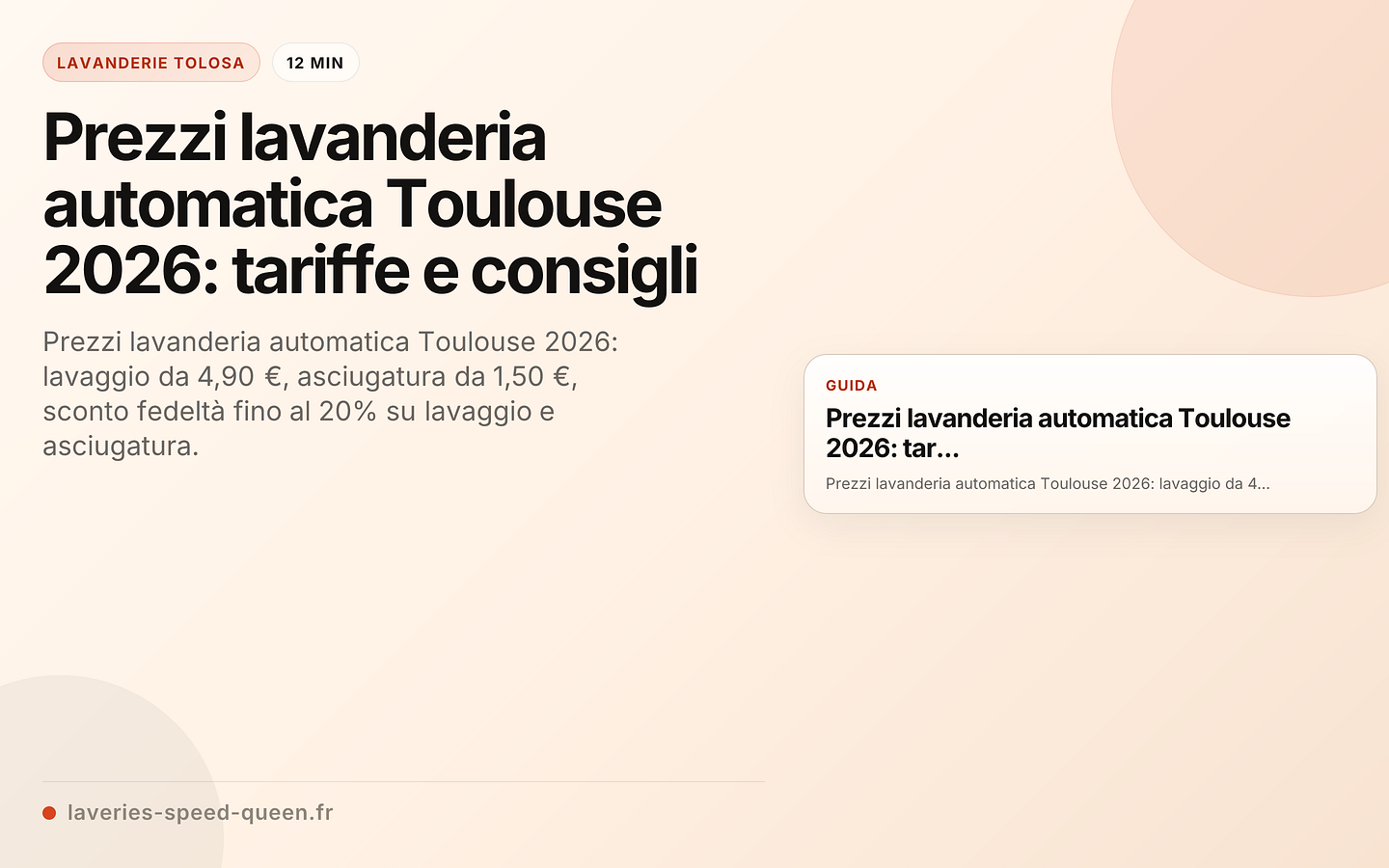 Tariffe lavanderia automatica Toulouse 2026