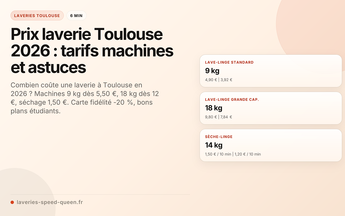 Prix laverie Toulouse 2026 : tarifs machines et astuces
