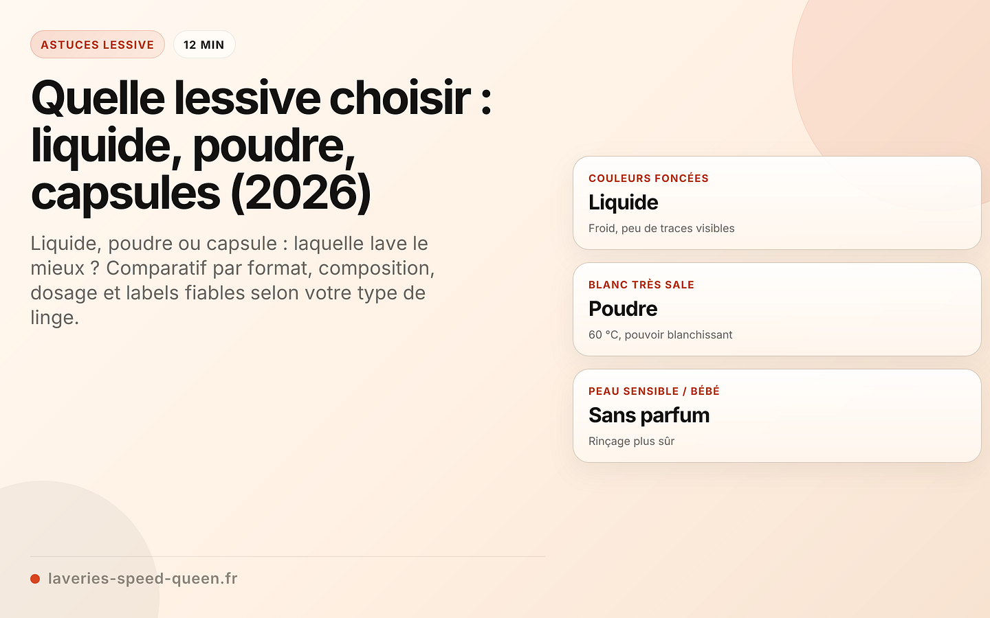 Quelle lessive choisir : liquide, poudre, capsules (2026)