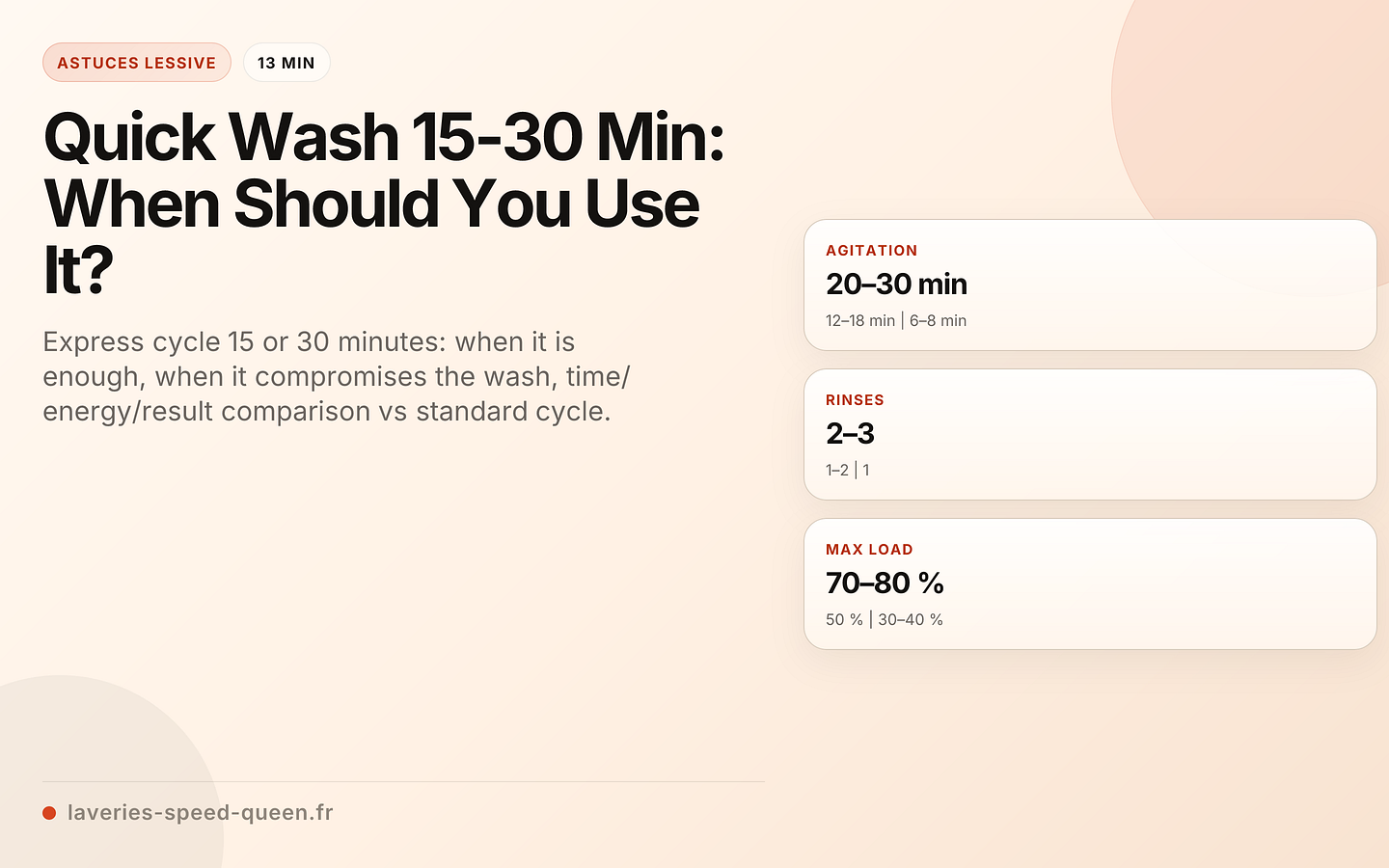 Quick wash vs standard cycle: comparison