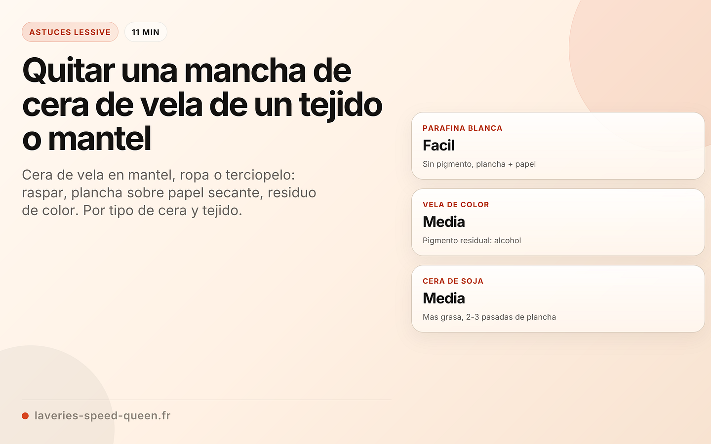 Quitar una mancha de cera de vela de un tejido o mantel