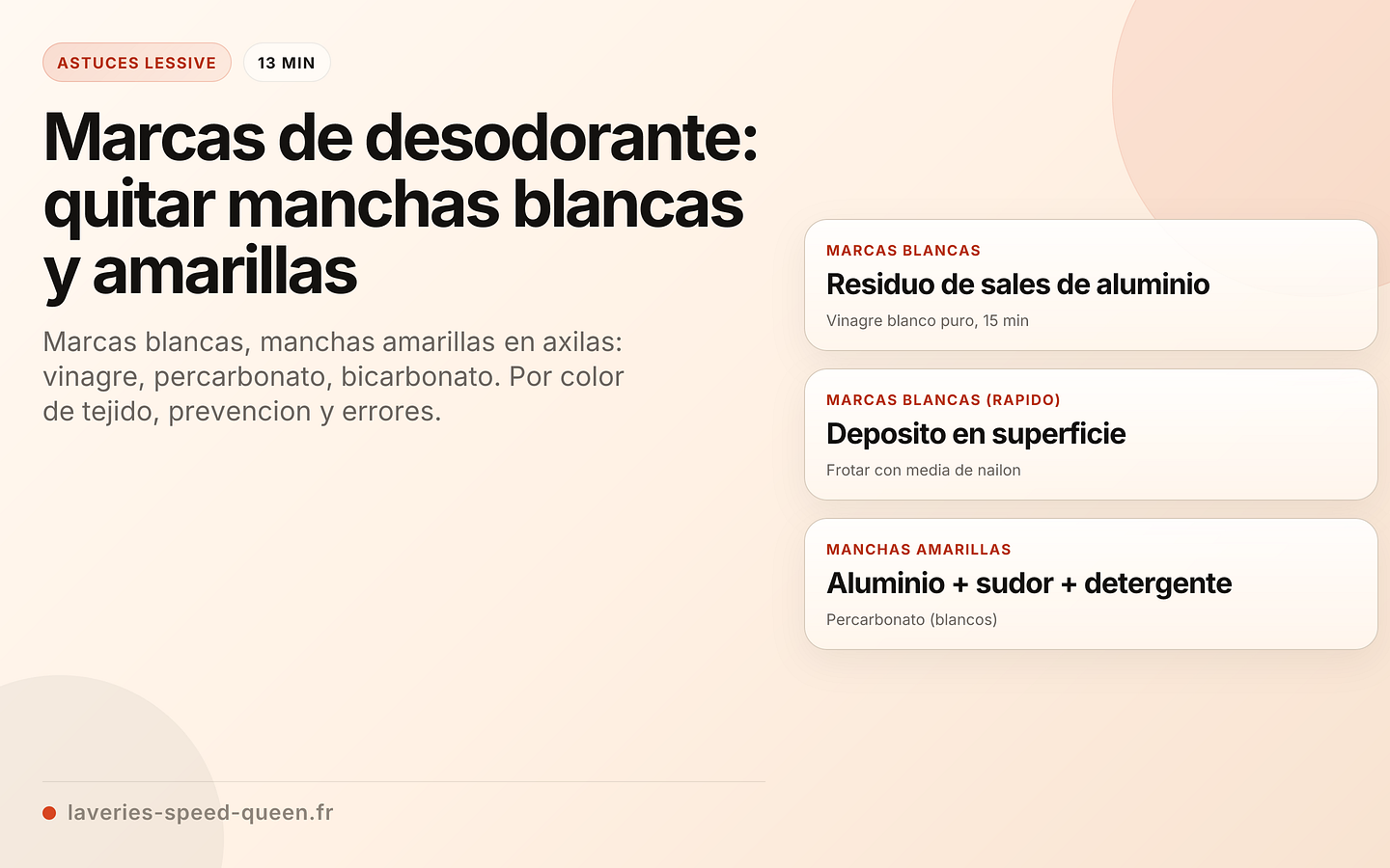 Marcas de desodorante: quitar manchas blancas y amarillas