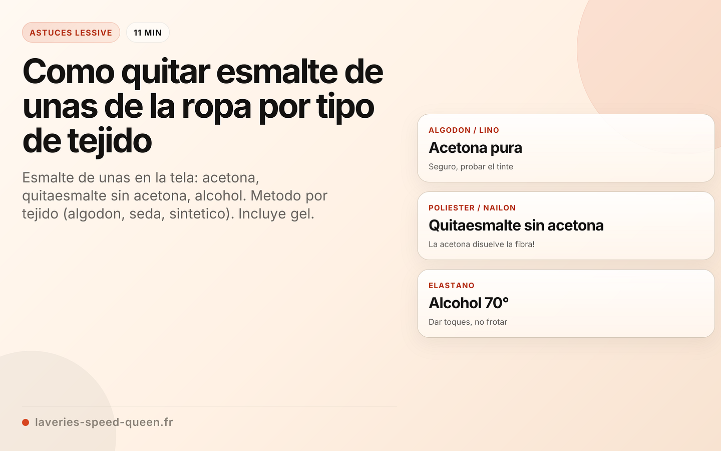 Como quitar esmalte de unas de la ropa por tipo de tejido