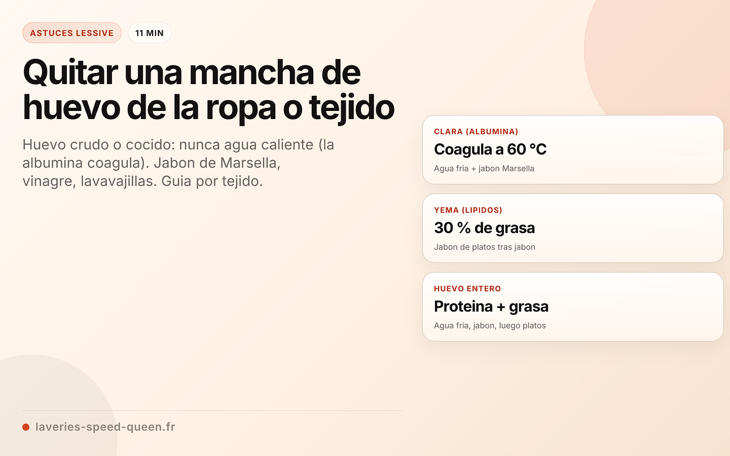 Quitar manchas de huevo por componente