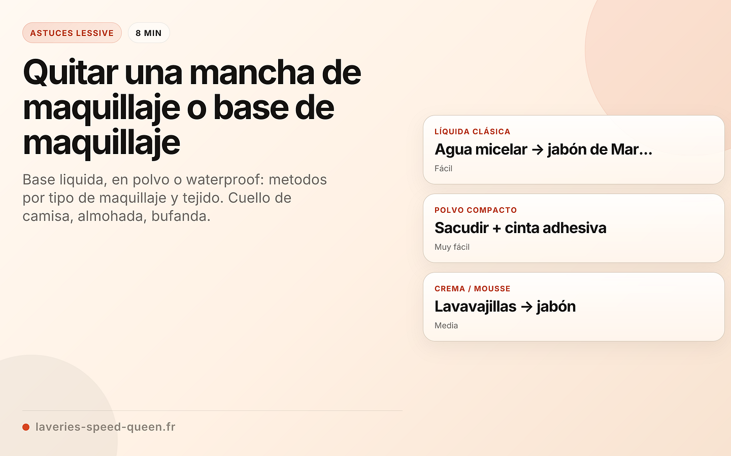 Quitar una mancha de maquillaje o base de maquillaje