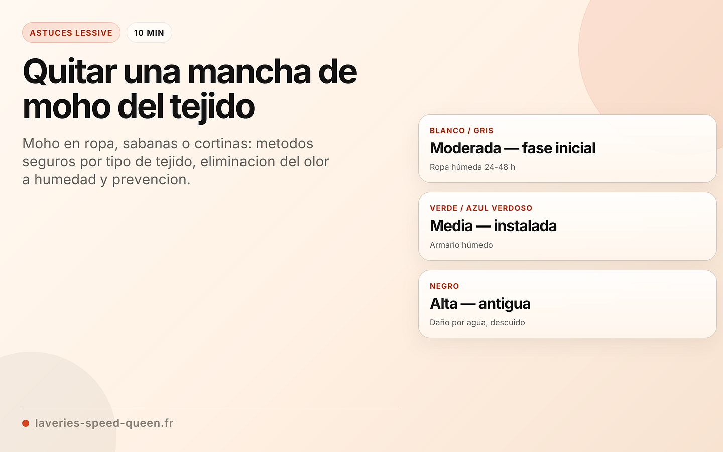 Quitar una mancha de moho del tejido