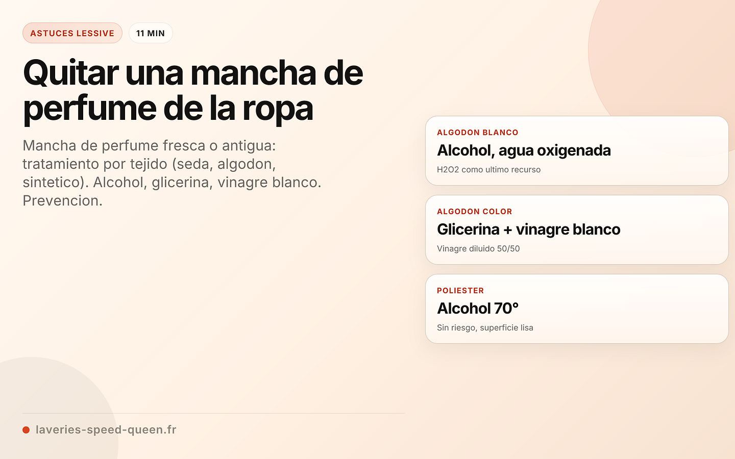 Quitar una mancha de perfume de la ropa