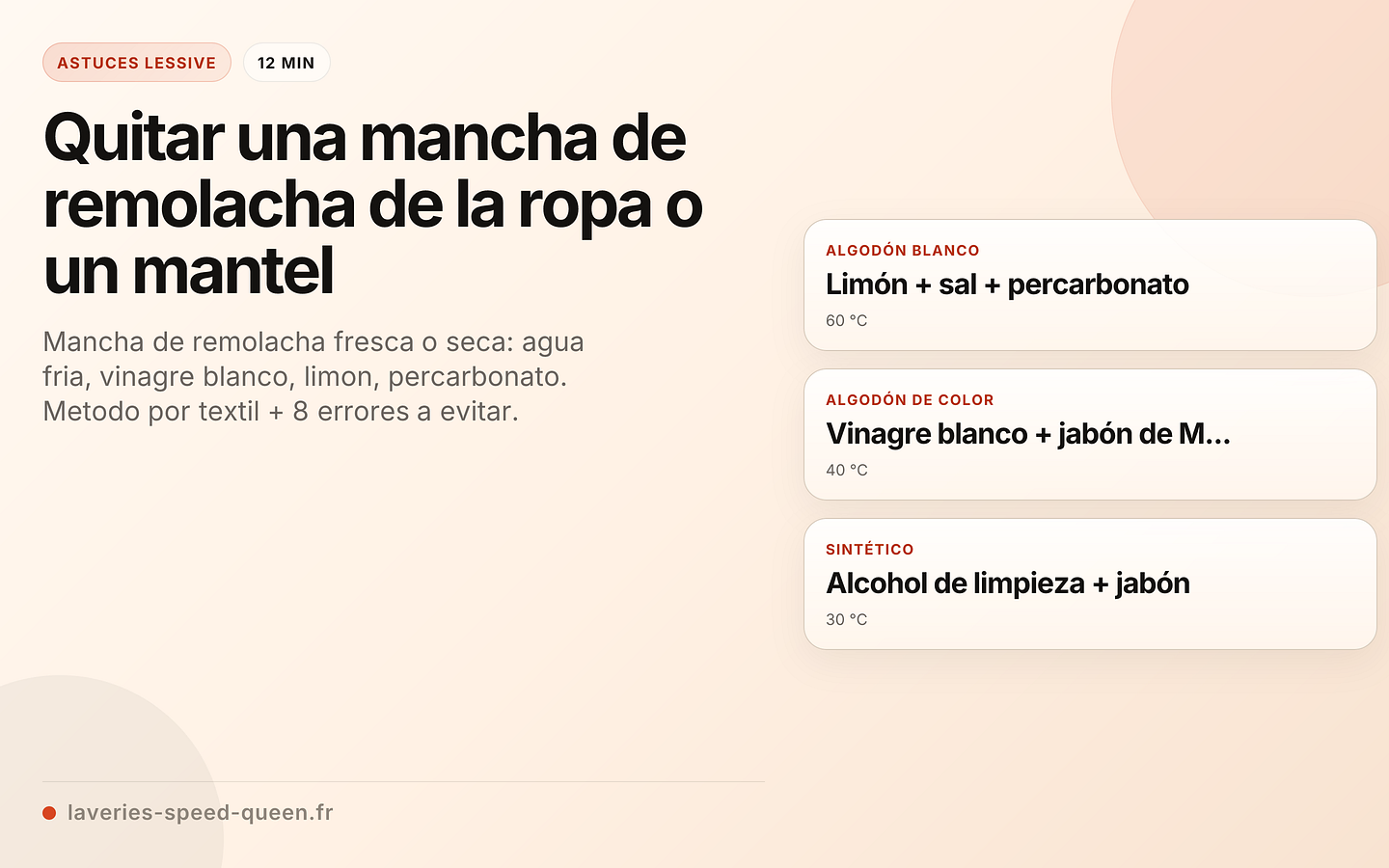 Quitar una mancha de remolacha de la ropa o un mantel