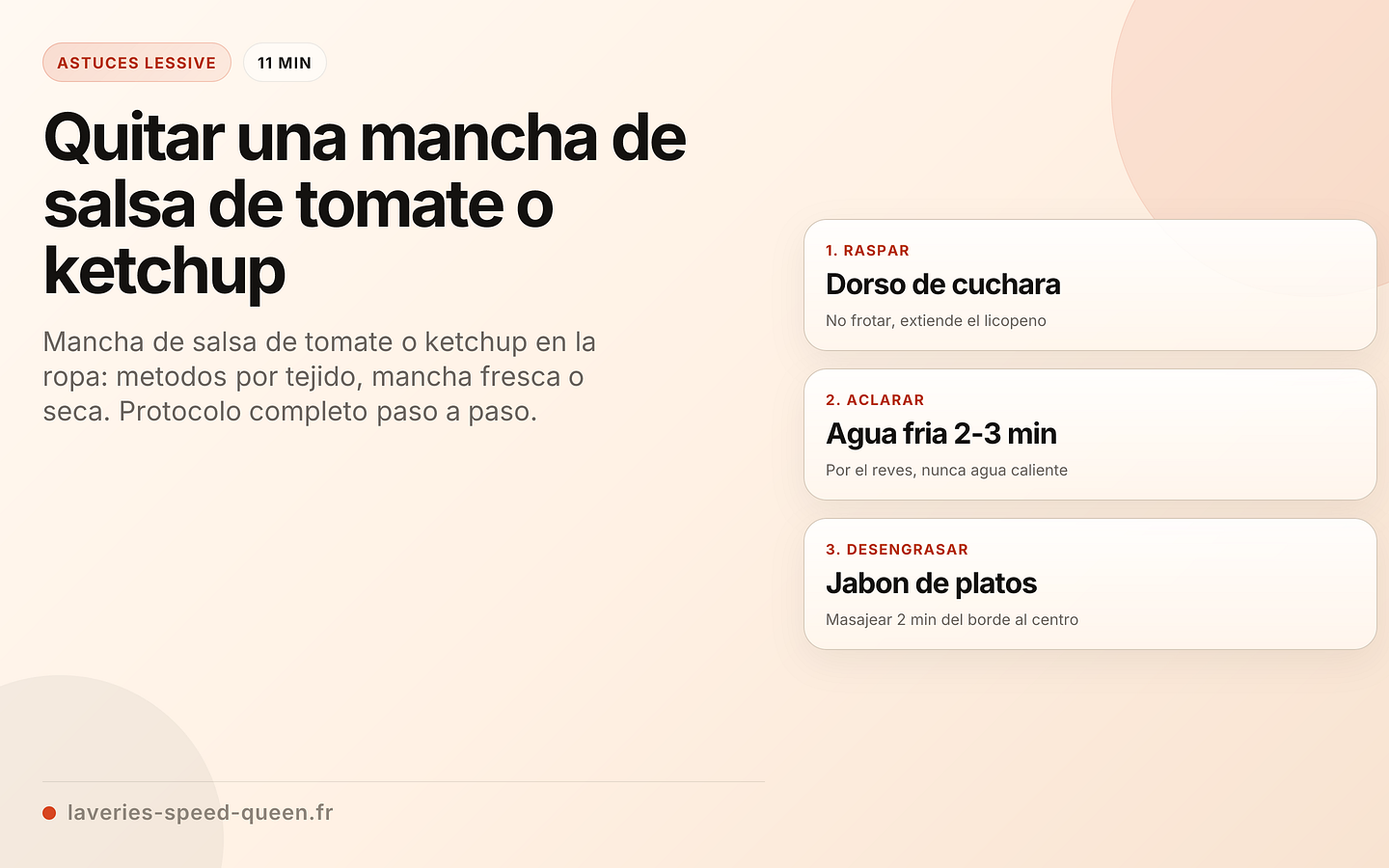 Quitar una mancha de salsa de tomate o ketchup