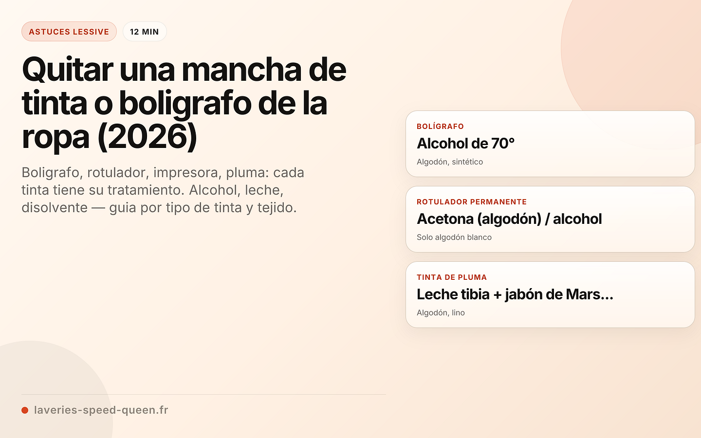 Détacher l’encre par type de stylo
