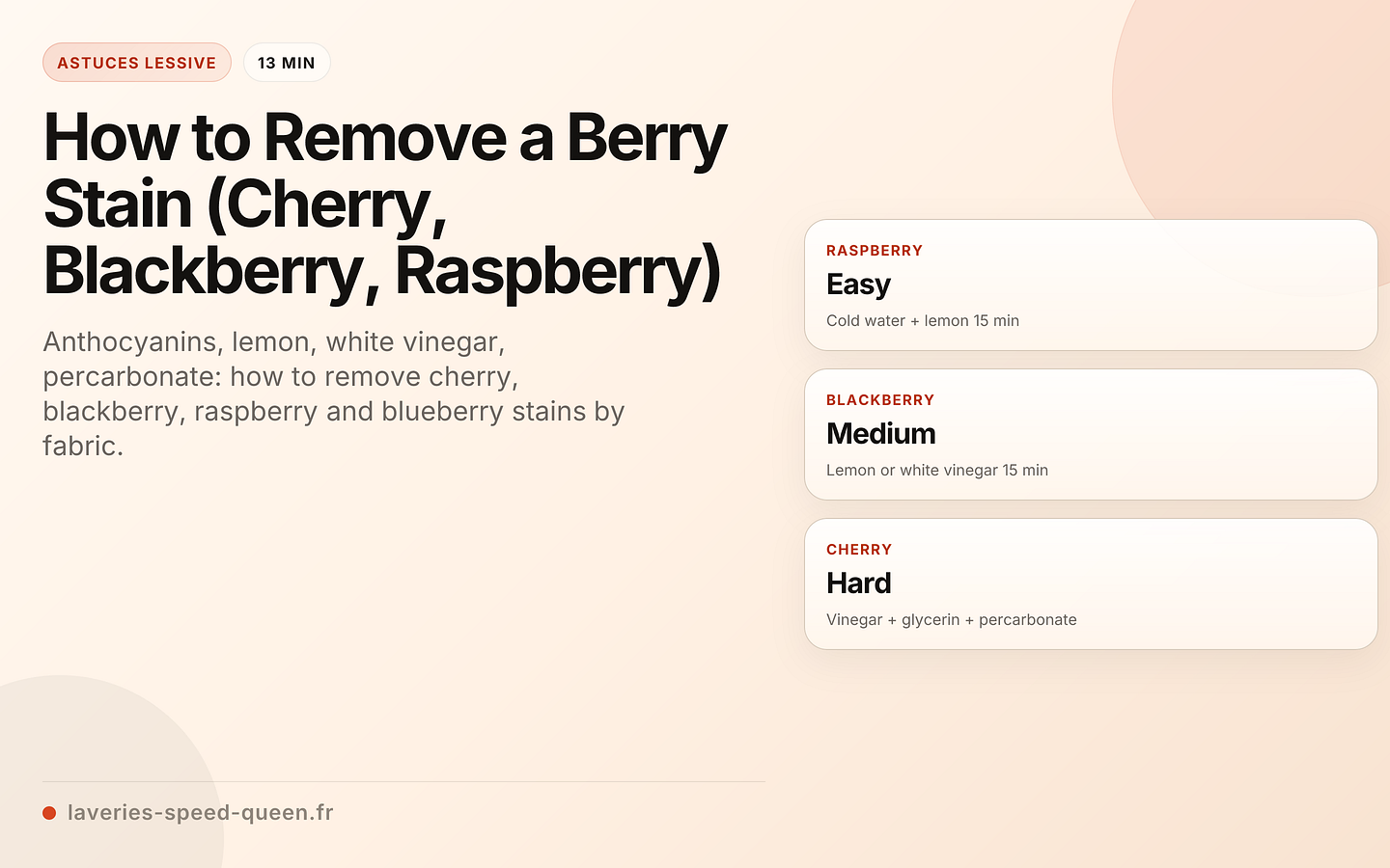 How to Remove a Berry Stain (Cherry, Blackberry, Raspberry)