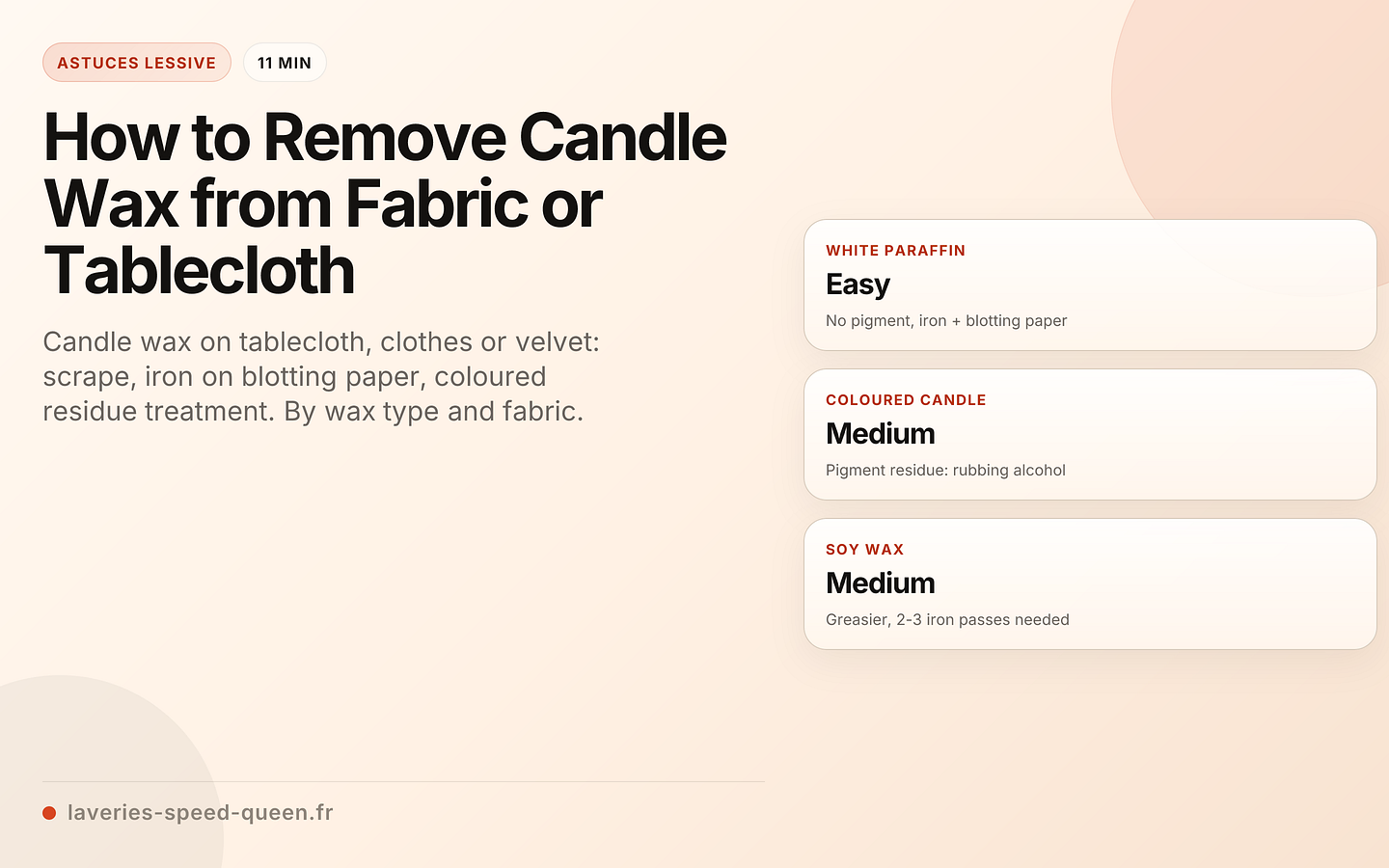 How to Remove Candle Wax from Fabric or Tablecloth