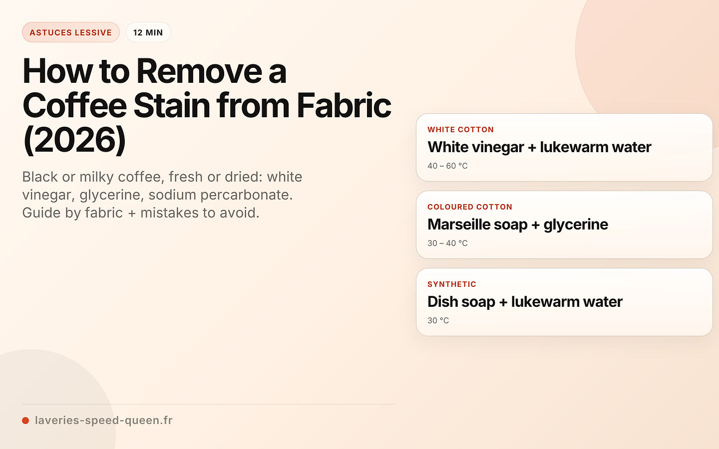Détacher le café par type de tissu