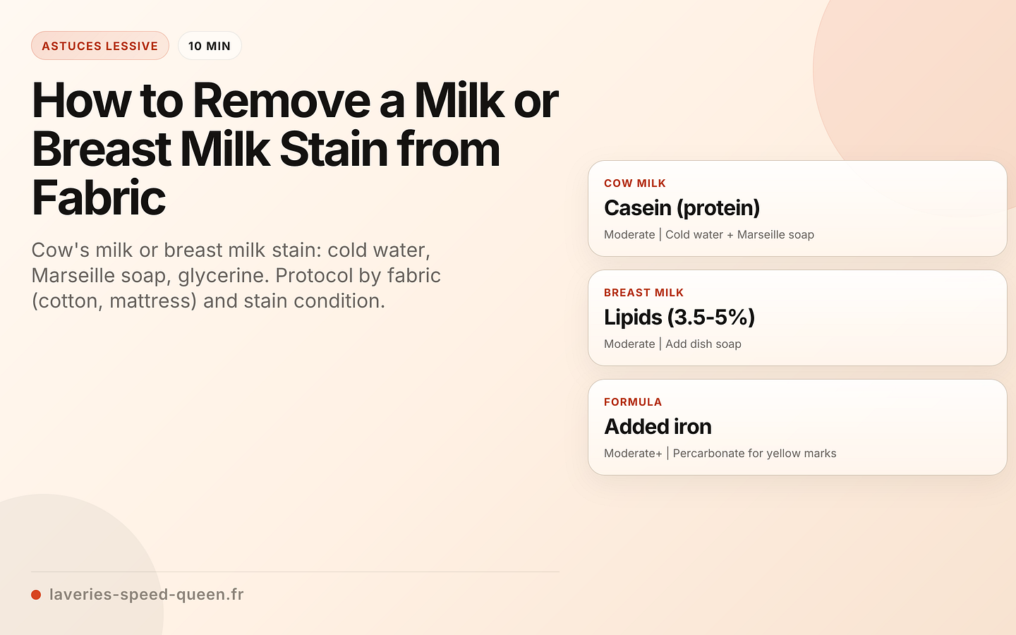 How to Remove a Milk or Breast Milk Stain from Fabric