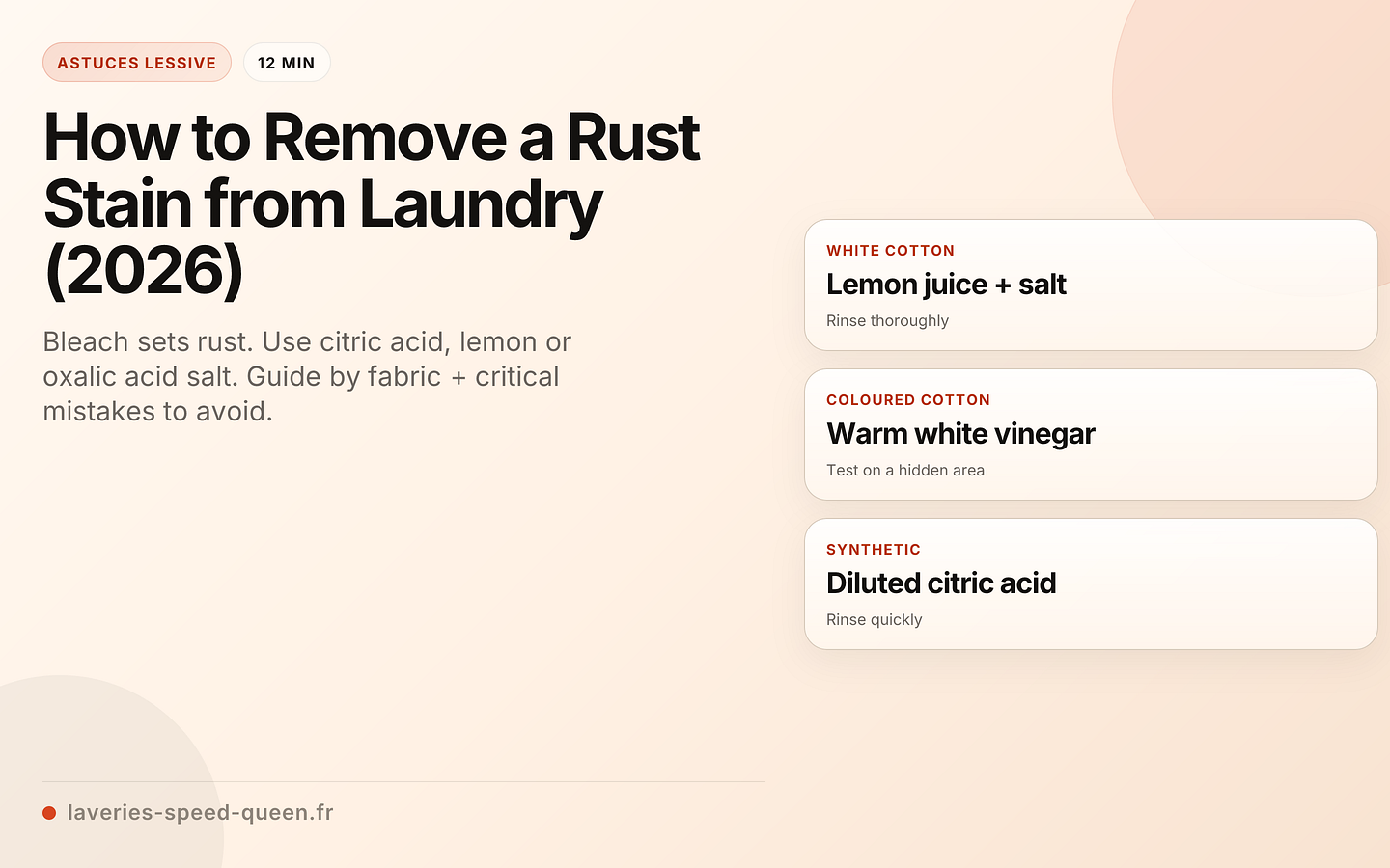 How to Remove a Rust Stain from Laundry (2026)